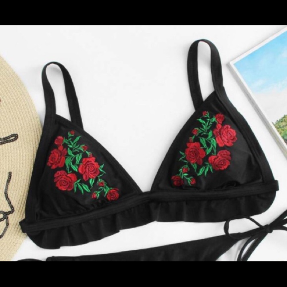 Embroidered Bikini Top